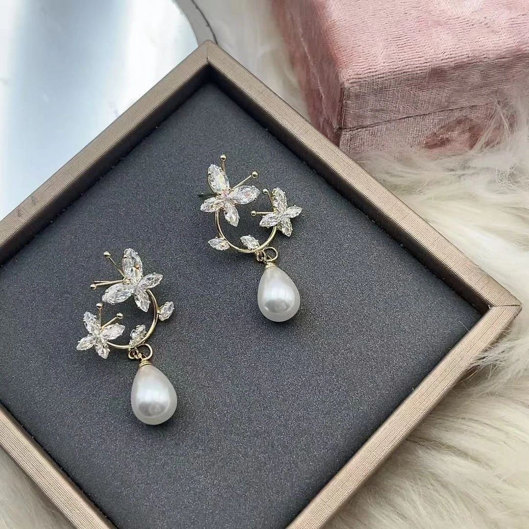 铜合金耳饰 气质轻奢百搭精致甜美素款优雅小众简约清新耳钉5420