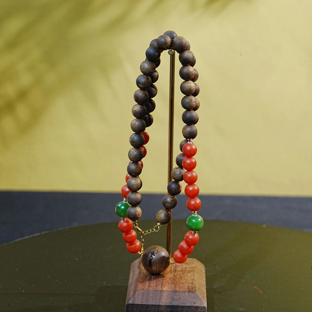 菲律宾熟结软丝沉香DIY项链0.85cm、1.6cm 23.3g 250917076 F