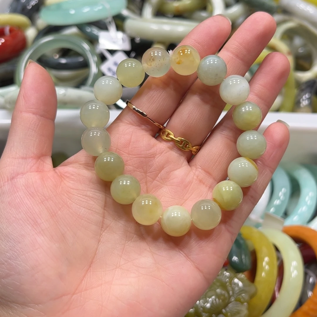 蛇纹石玉手链未镶嵌?***?