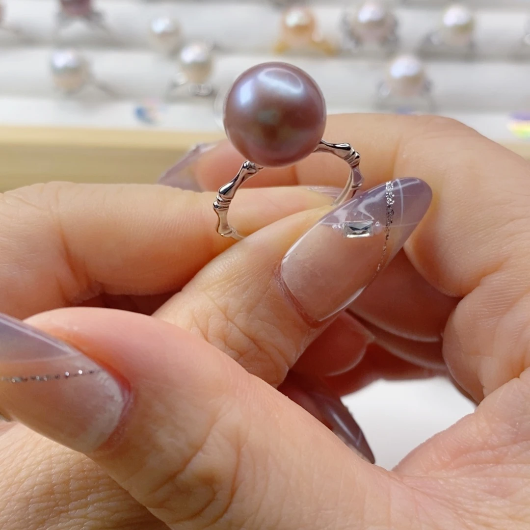 淡水珍珠戒指银S925镶嵌