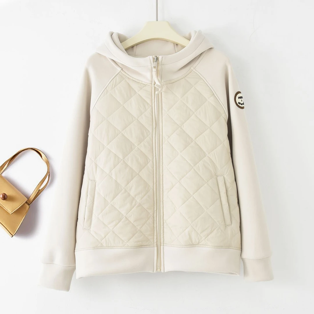 JIANYOU-「轻盈保暖」2024新款女装冬款拼接袖加厚保暖短外套HT-113