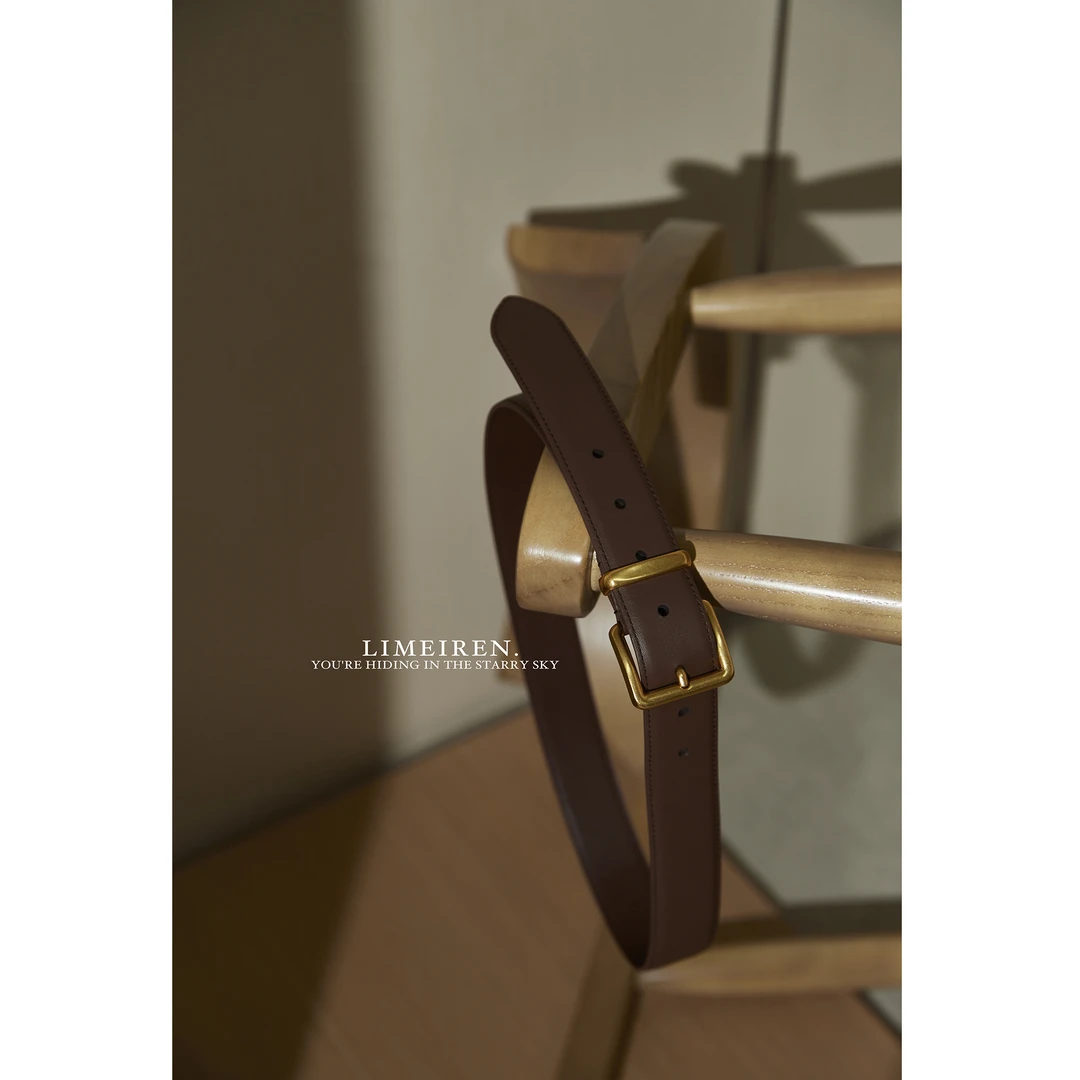 PHITHA 鎏金方形针扣简约时尚女士腰带-62