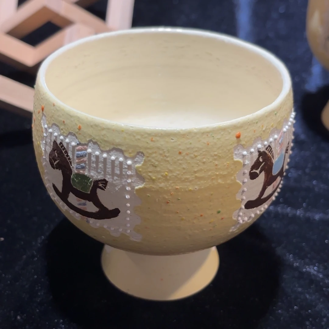 起***黍陶摆件可爱的杯杯