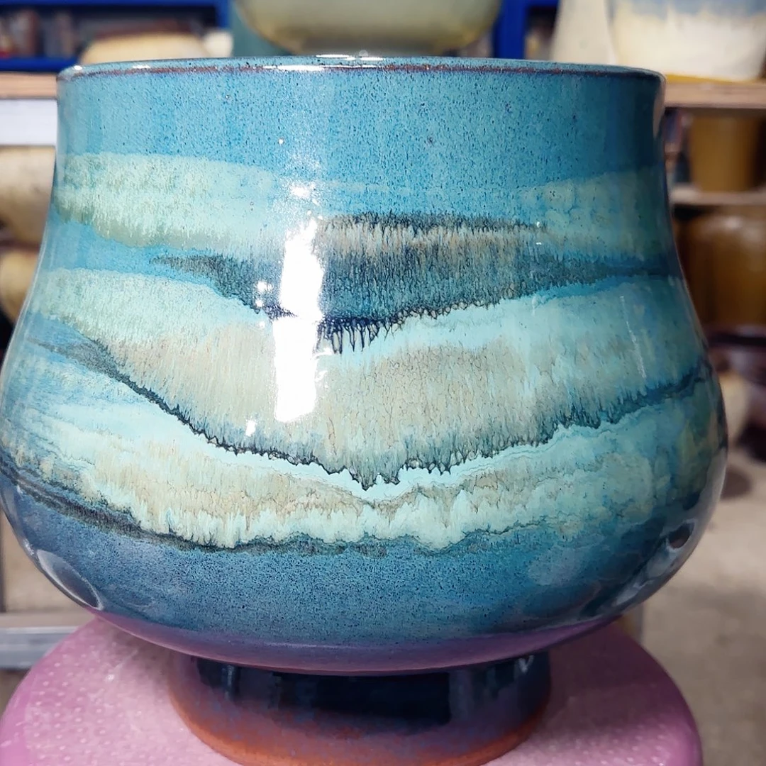 紫砂花盆高25口22