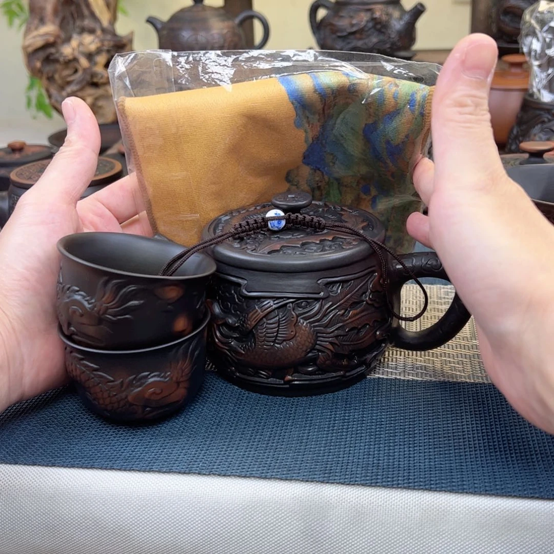 茶壶紫砂一壶4杯