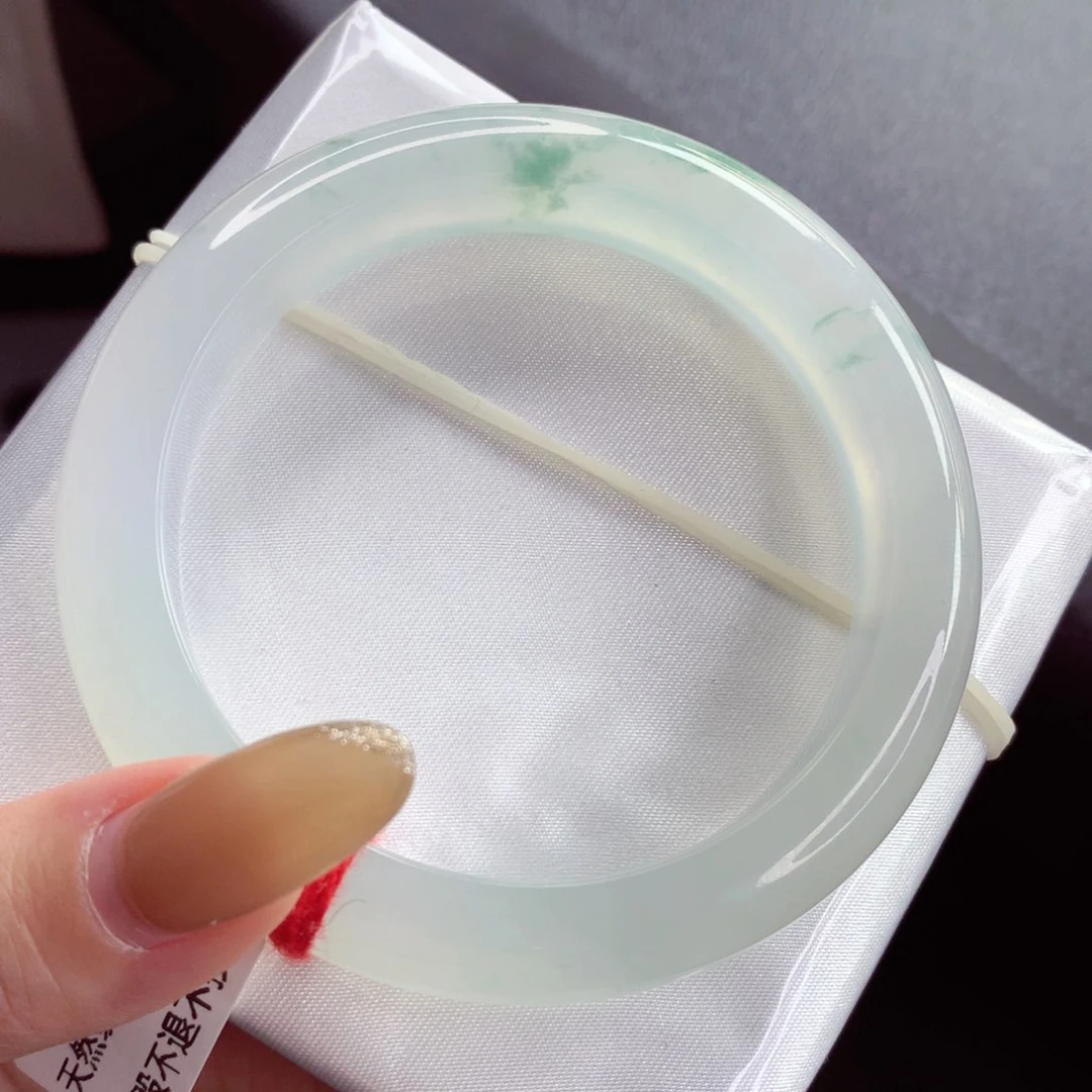 未镶嵌手镯翡翠9908龙井茶图 高级 闪闪发光 0瑕疵