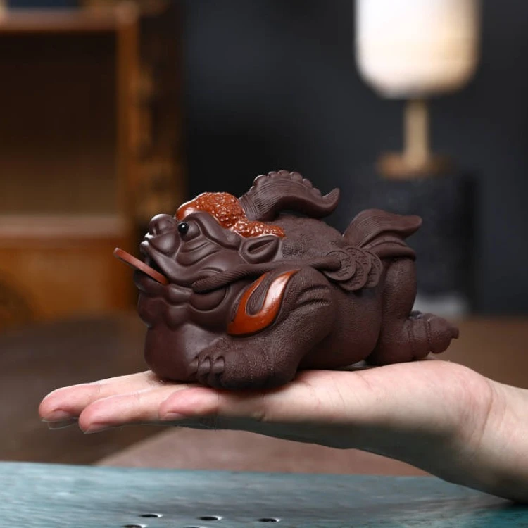 鸿运当头原矿紫砂紫泥大金蟾茶宠正宗宜兴壶茶具茶玩杂件优质紫泥