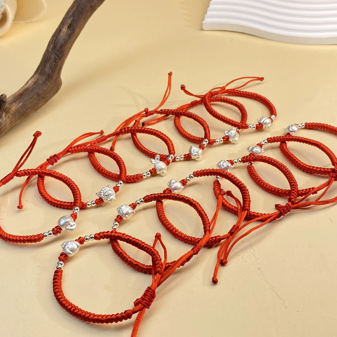 足银银制品 【小北珠宝】足银十二生肖手绳6-7H90X307