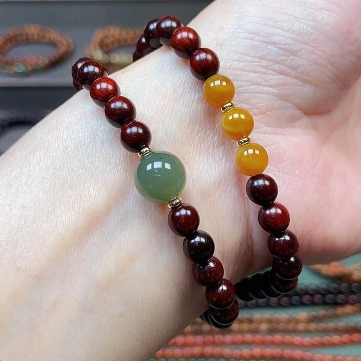 未镶嵌檀香紫檀（小叶紫檀）手串0.6