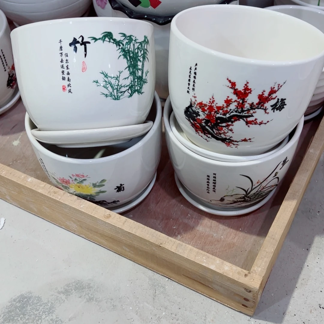 有孔，陶瓷花盆满10米包邮发货