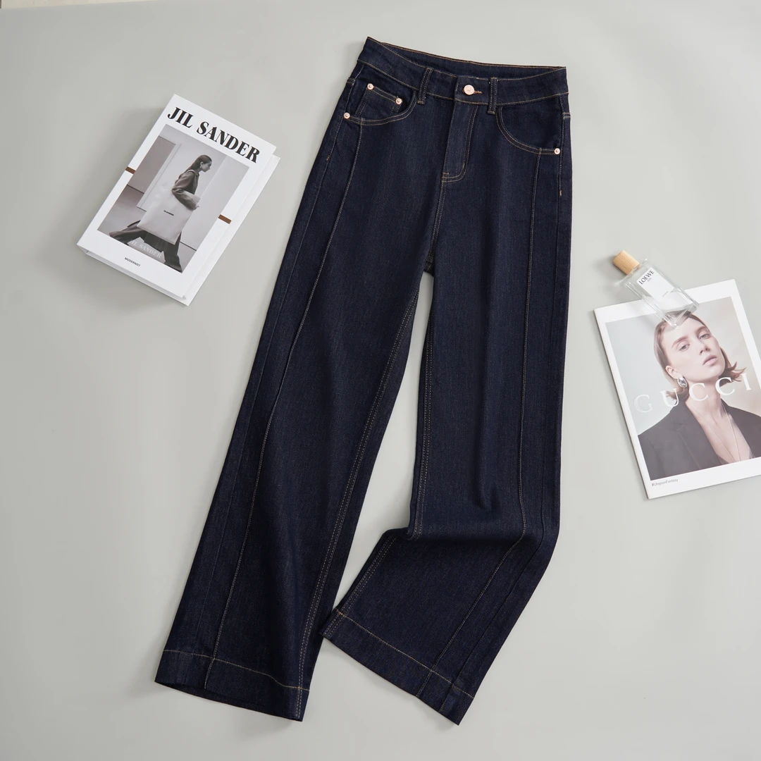 【清仓福利】夏季薄款大码显瘦高腰直筒宽松牛仔裤女百搭时尚