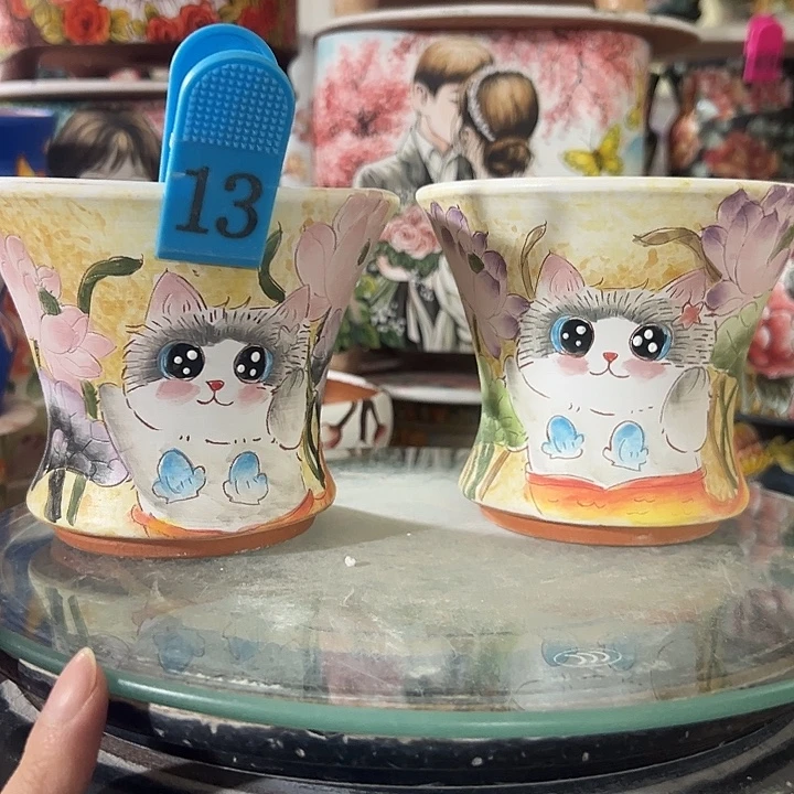 景德镇手绘花盆满38包邮