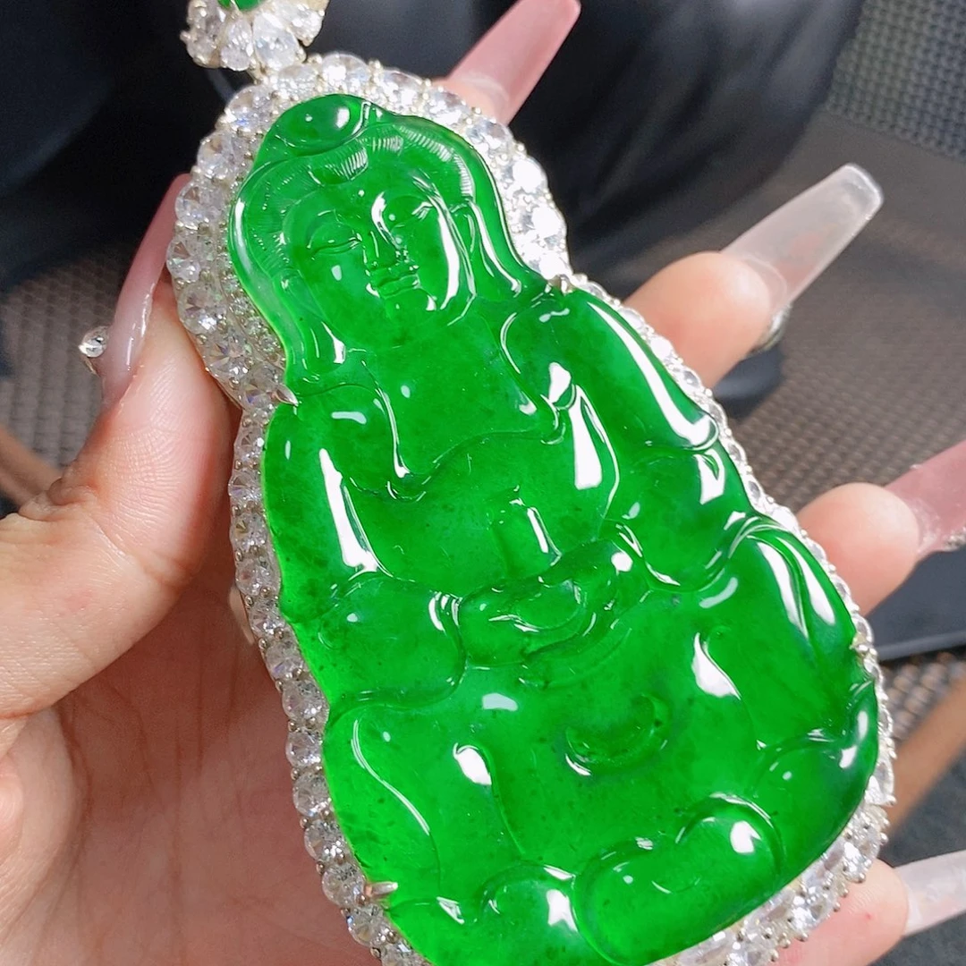 翡翠银S925镶嵌颈饰