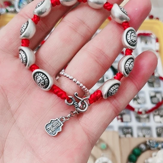 珐琅吊坠足银十全十美