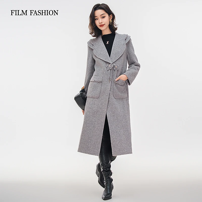 【珊珊专属】新中式绵羊毛双面呢中长款外套FECG141653