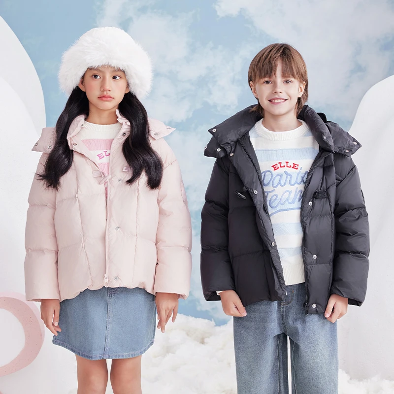 鹅小宝冬保暖90白鸭绒儿童羽绒服男童女童防寒常规款24W001