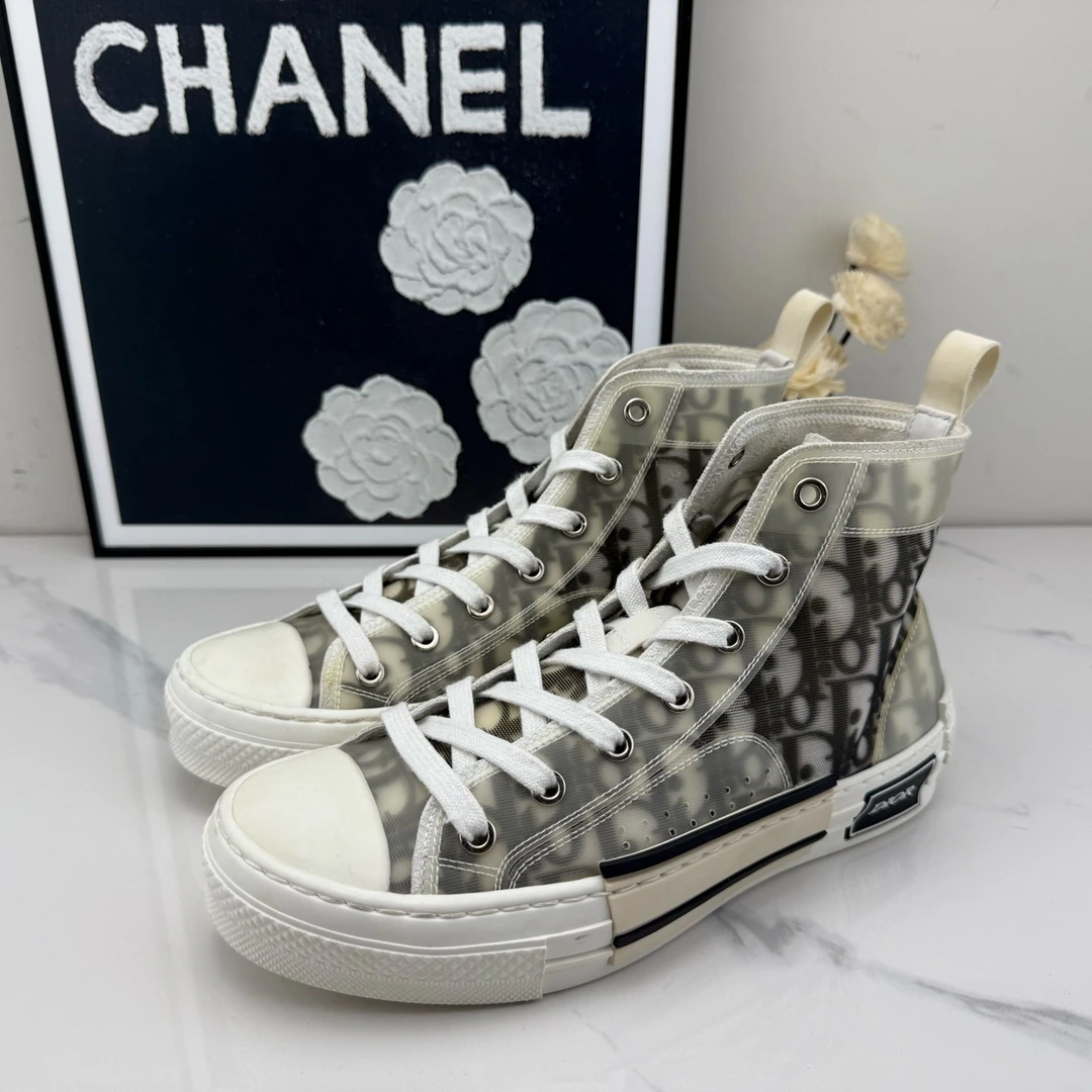 95新 DIOR/迪奥 Dior迪奥 b23黑白老花板鞋 37码/jm00855