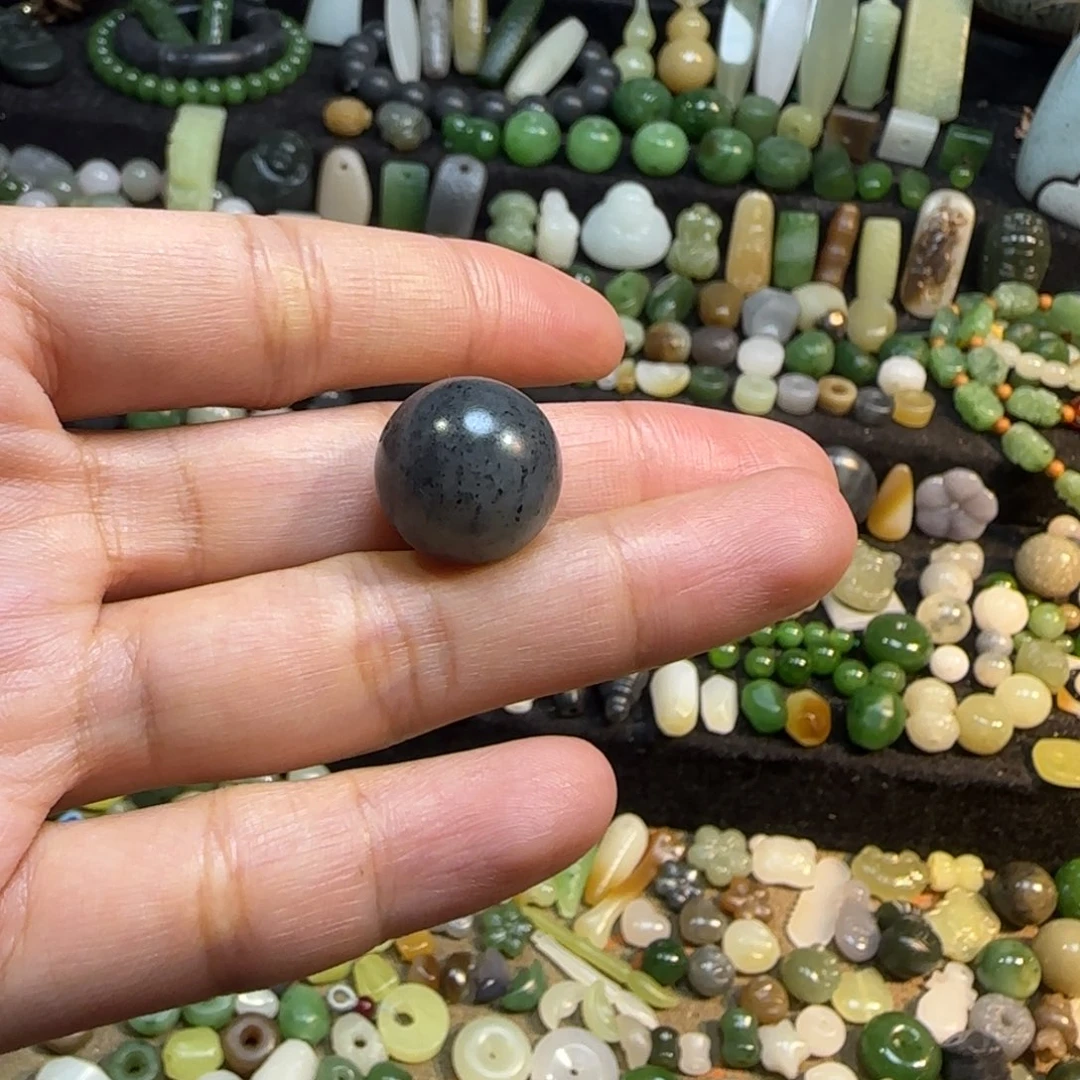 和田玉未镶嵌颈饰16mm青花