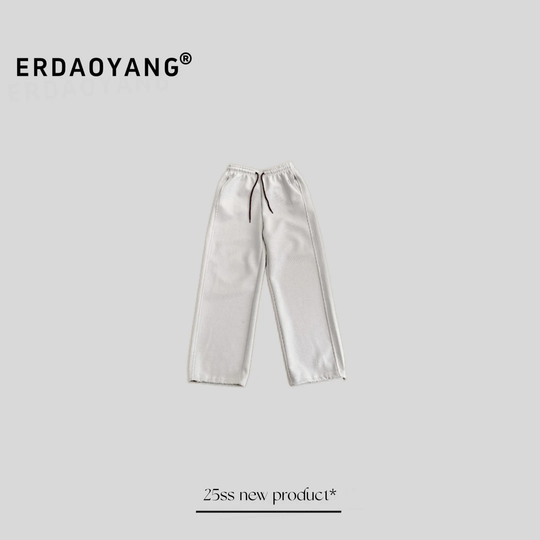 ERDAOYANG "悠闲派" 撞色小标百搭抽绳直筒休闲裤KZ5001