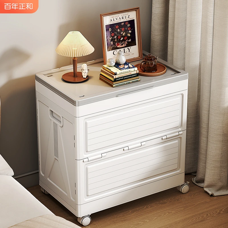 衣服收纳箱大容量超大家用翻盖带滑轮可折叠盒衣物整理被子储物柜