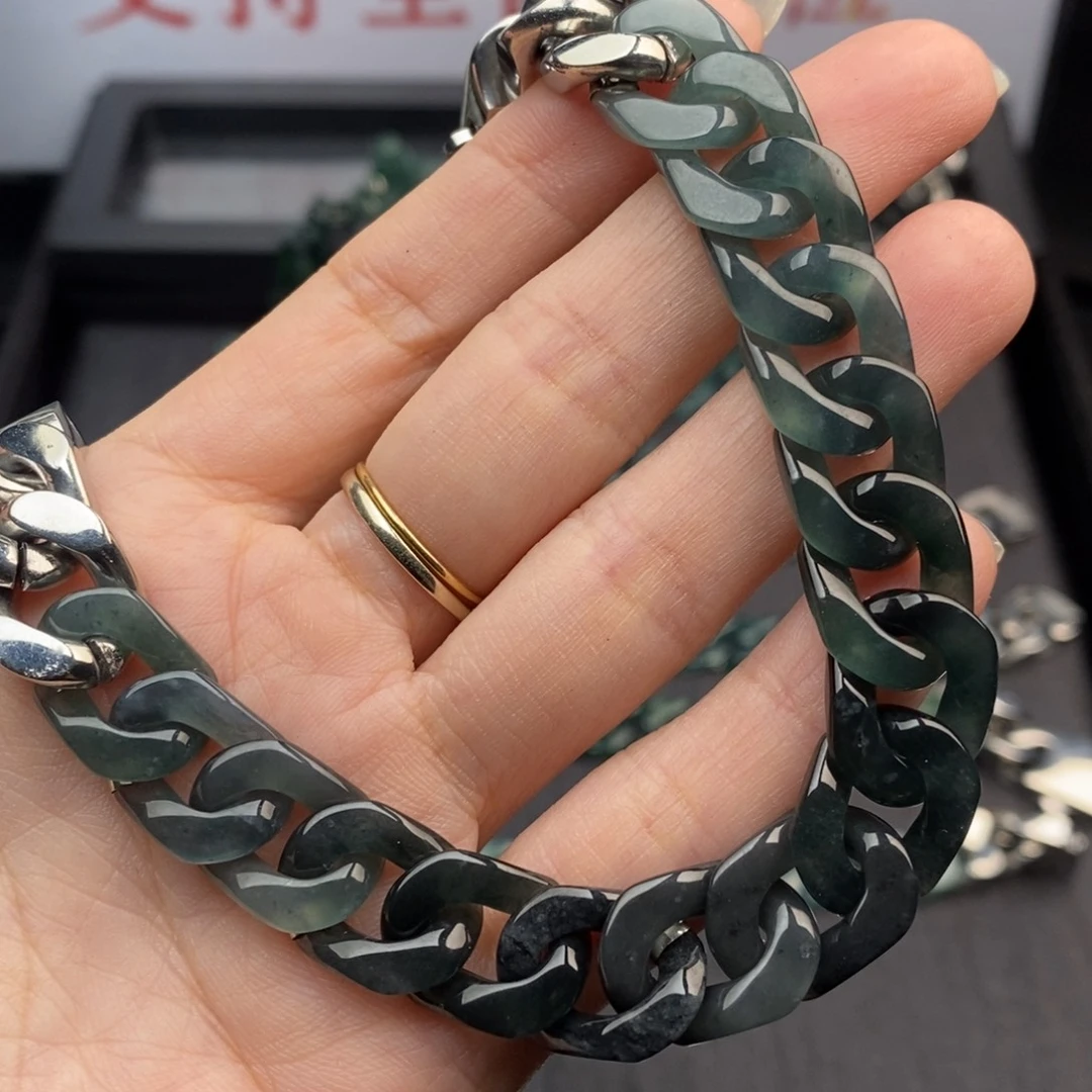 芝***花翡翠未镶嵌手链手链10001