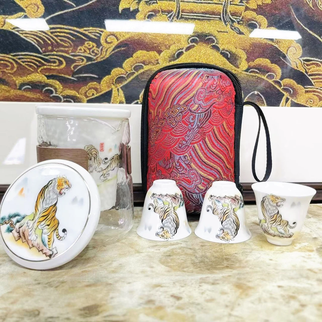 【闪购链接】老虎玻璃杯 一壶三杯 旅行套 142 是