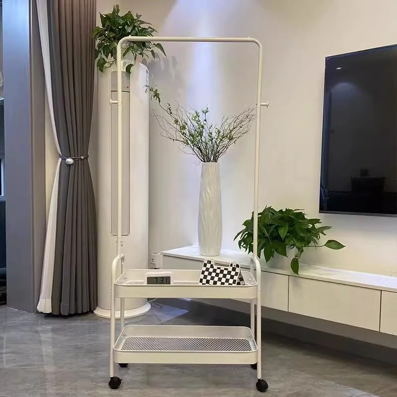 衣帽架家用落地式可移动小推车置物架储物架学生宿舍客厅挂衣架子