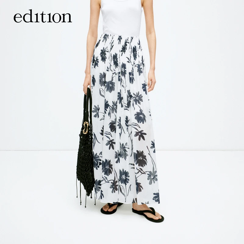 【商场同款】edition花卉印花长款半身裙#EBD2SKTK03