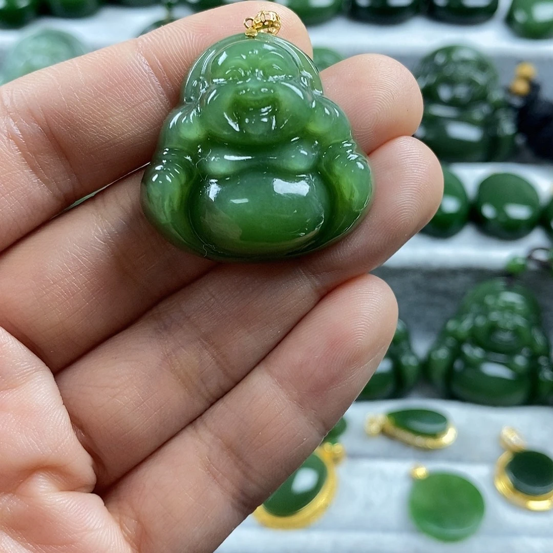 和田玉（碧玉）未镶嵌颈饰30mm