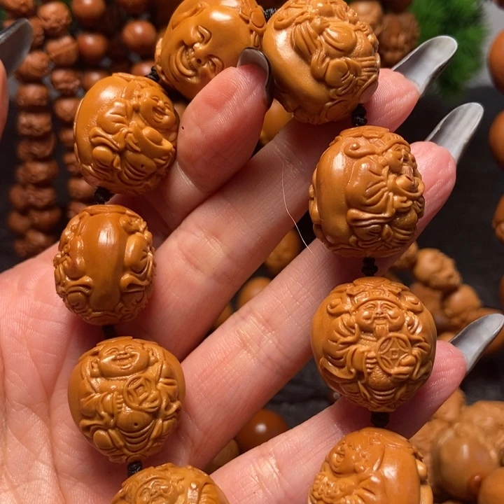 橄榄核吊坠财迷手串