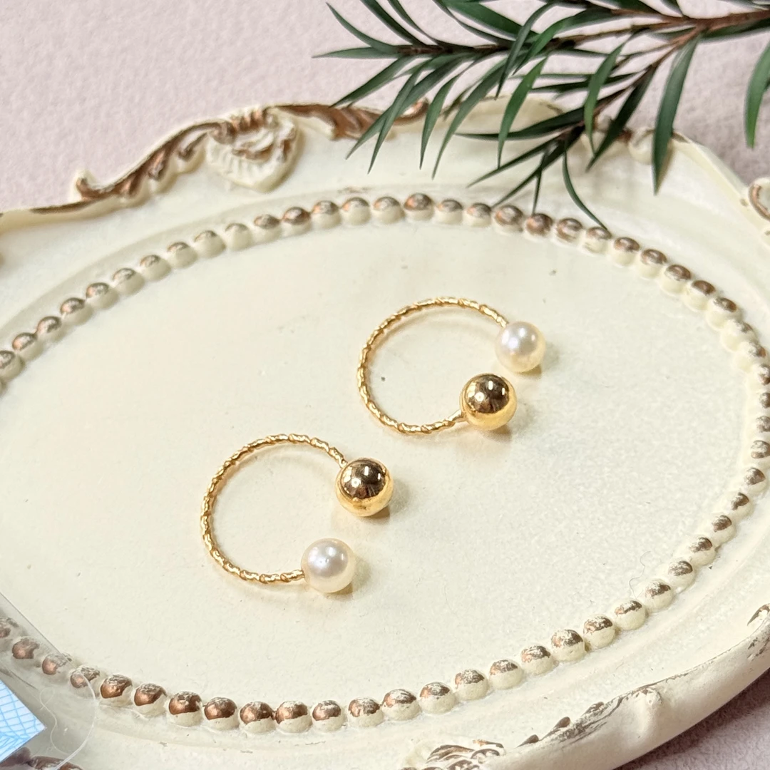 【六六中古】孤品简约海水珍珠耳饰ap8376