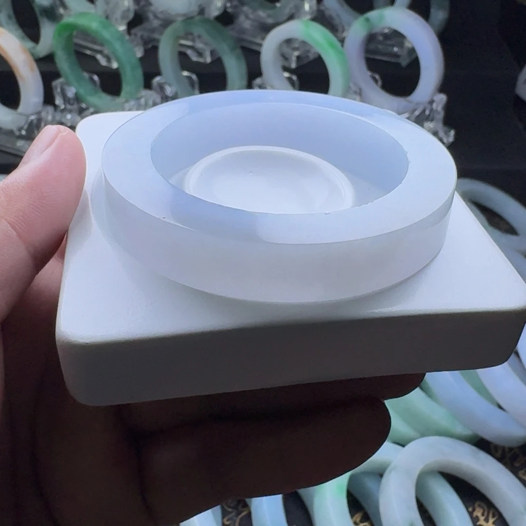 未镶嵌手镯定制翡翠冰胶蓝紫幻彩