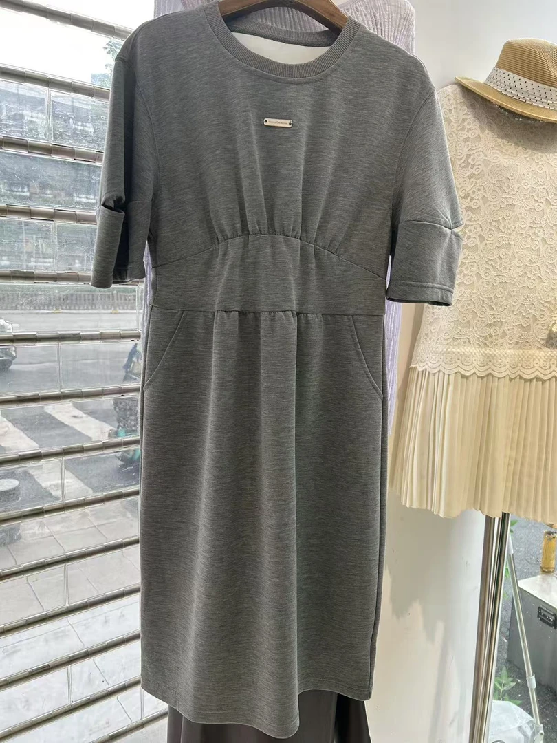 中长裙休闲套头静奢风夏季连衣裙【1073】