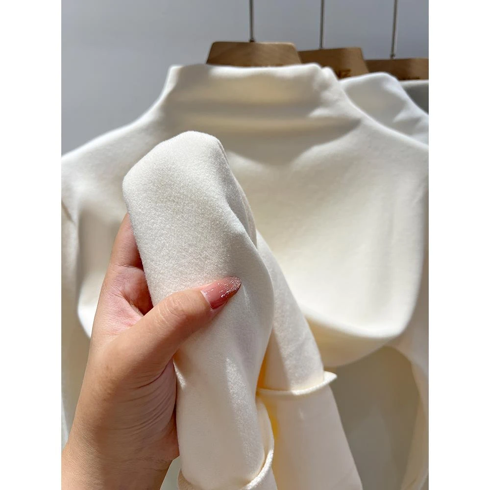 半高领加绒加厚德绒打底衫女内搭秋季今年新款爆款保暖上衣 t恤女