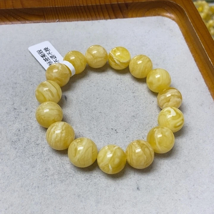 蜜蜡未镶嵌裸石手串