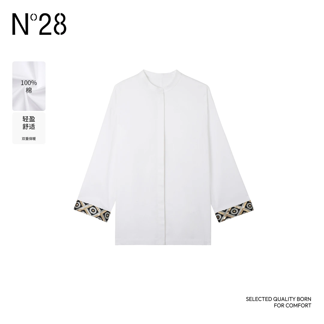 N°28 2024春款中国风长袖常规款抗皱通勤白衬衫