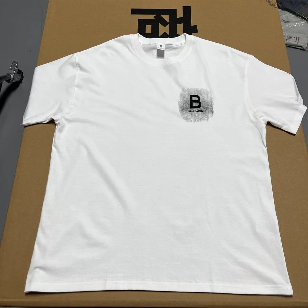 白色【纯棉短袖】新款时尚印花短袖夏季男女同款纯棉重磅T恤A72