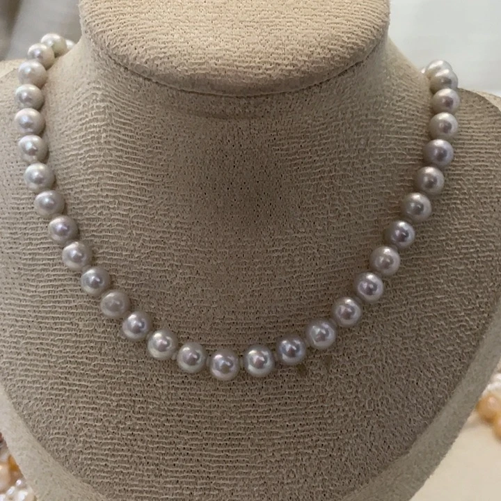 海水珍珠银S925镶嵌项链