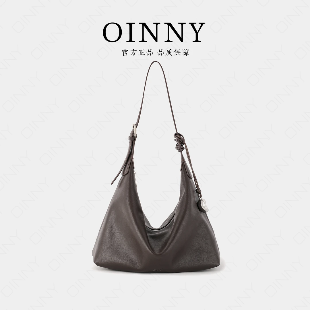【Oinny】小众设计韩系通勤牛皮Hobo托特包2785-