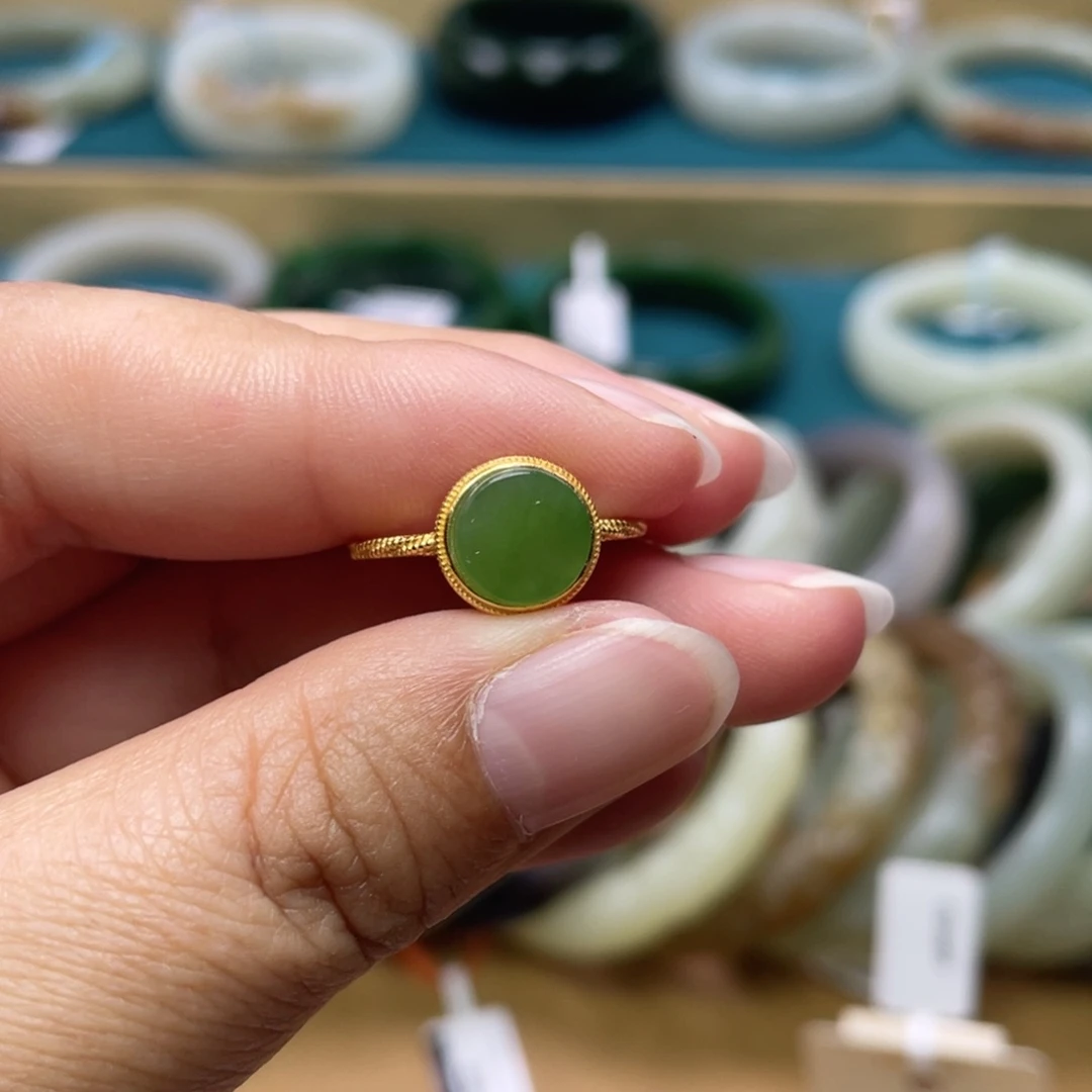 银S925镶嵌戒指和田玉