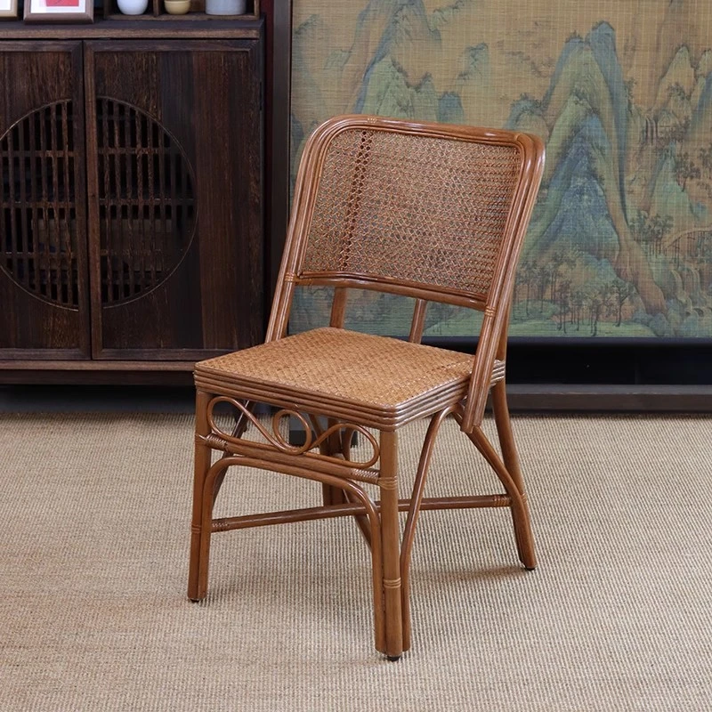 梓藤罗直播1号真藤瓦片椅子靠背椅老人椅家用手工阳台休闲