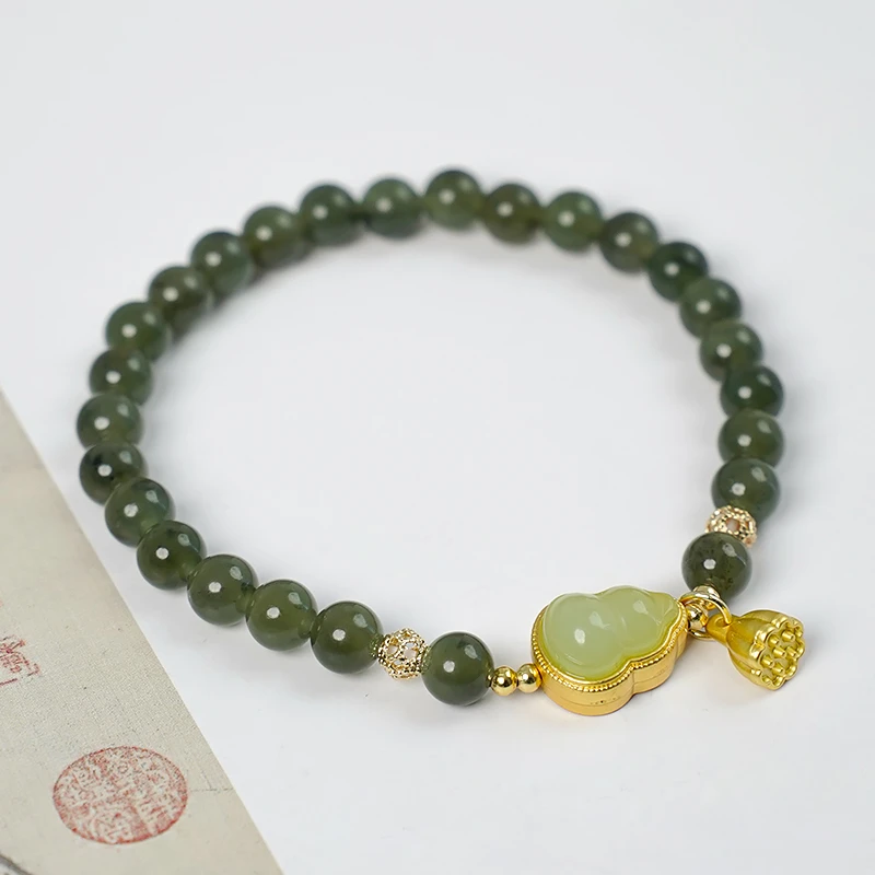 和田玉手链复古和田玉葫芦温柔风气质精美手链多样性发一-Y0226-1