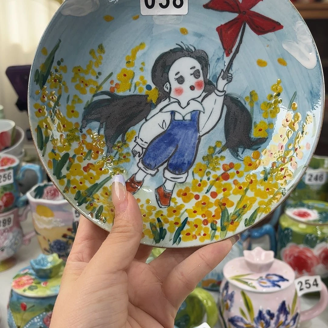 瓷片景德镇手绘高温釉下彩陶瓷茶具