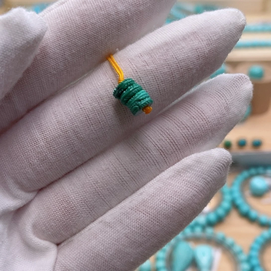 绿松石银S925镶嵌珠宝奇石6.2mm