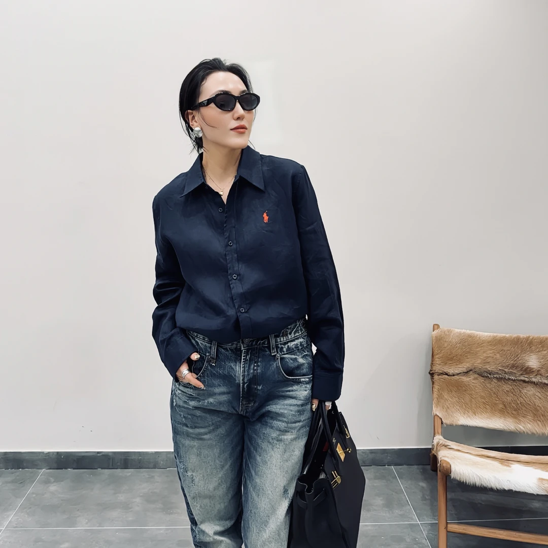 FG·STUDIO 极简亚麻经典刺绣衬衫