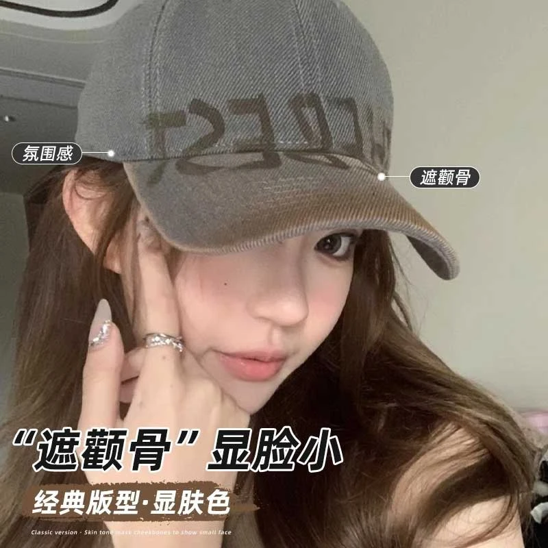 【大头必备】美式涂鸦棒球帽百搭大帽檐显脸小鸭舌帽情侣遮阳帽子