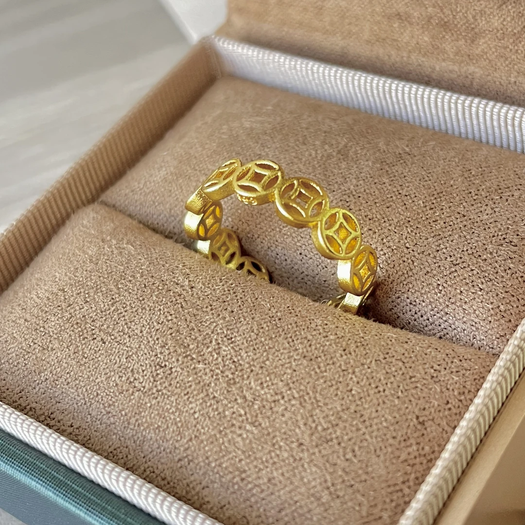 铜合金戒指 【辛爷珠宝】古法金钱多多戒指 多样性发一 MD-026