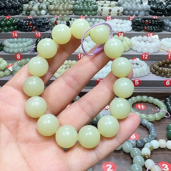 未镶嵌手链和田玉新疆若羌黄口料卡14