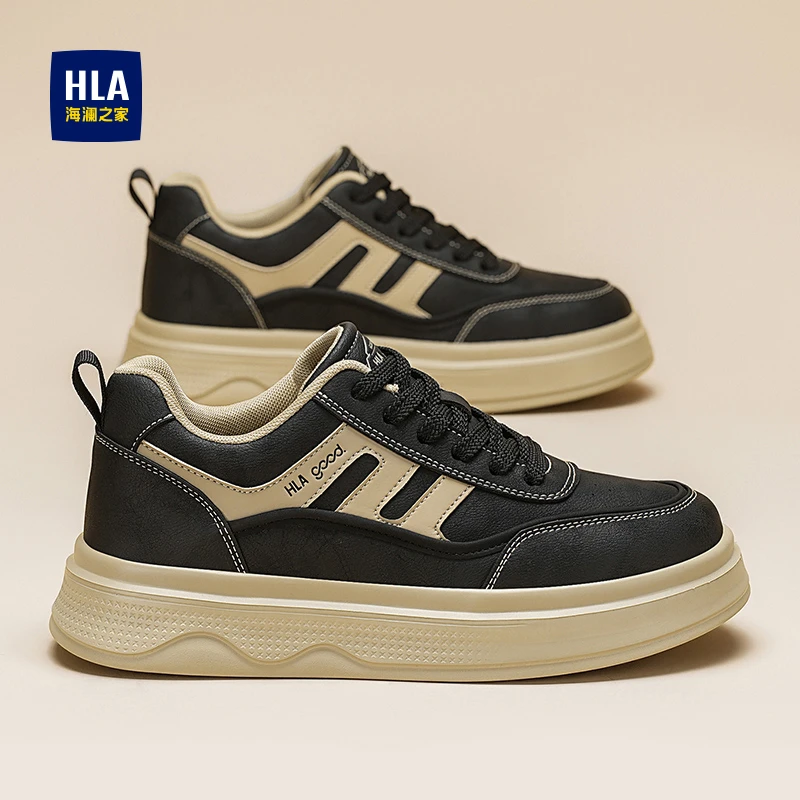 海澜之家男鞋秋季新款百搭时尚休闲板鞋男士厚底防滑耐磨运动潮鞋