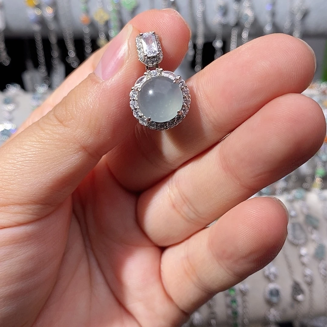 翡翠银S925镶嵌颈饰